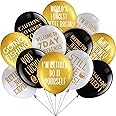 48 Pieces 12 Inches Retirement Balloons Decoration Happy Retirement Supplies Fun Retirement Latex Balloons for Women and Men Retirement Party Decoration Indoor Outdoor (Black, White, Gold)