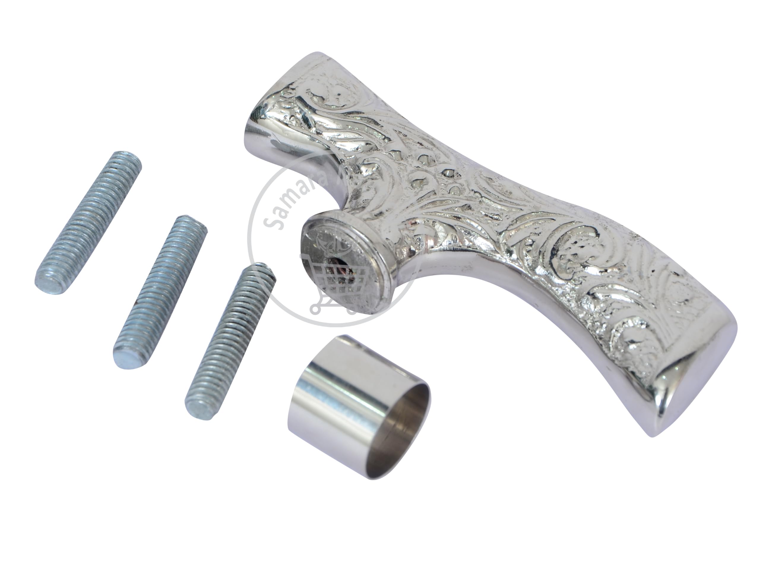 Walking Stick Handle Handmade Walking Stick Canes Metal Knob Shape Silver Finish Decorative Classic Vintage Style Wooden Cane Accessories