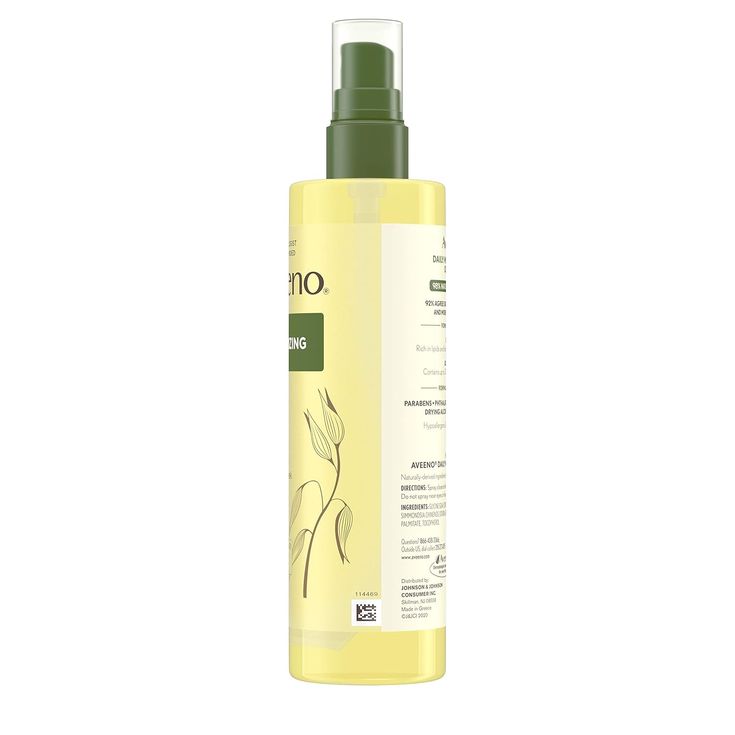 Aveeno Daily Moisturizing Dry Body Oil Mist with Oat and Jojoba Oil for Dry, Rough Sensitive Skin, Nourishing & Hypoallergenic Body Spray, Paraben-, Silicone- & Phthalate-Free, 6.7 fl. oz : Beauty