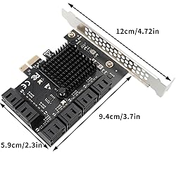 PCIe x1 to 12-Port SATA3.0 Expansion Card,6Gbps