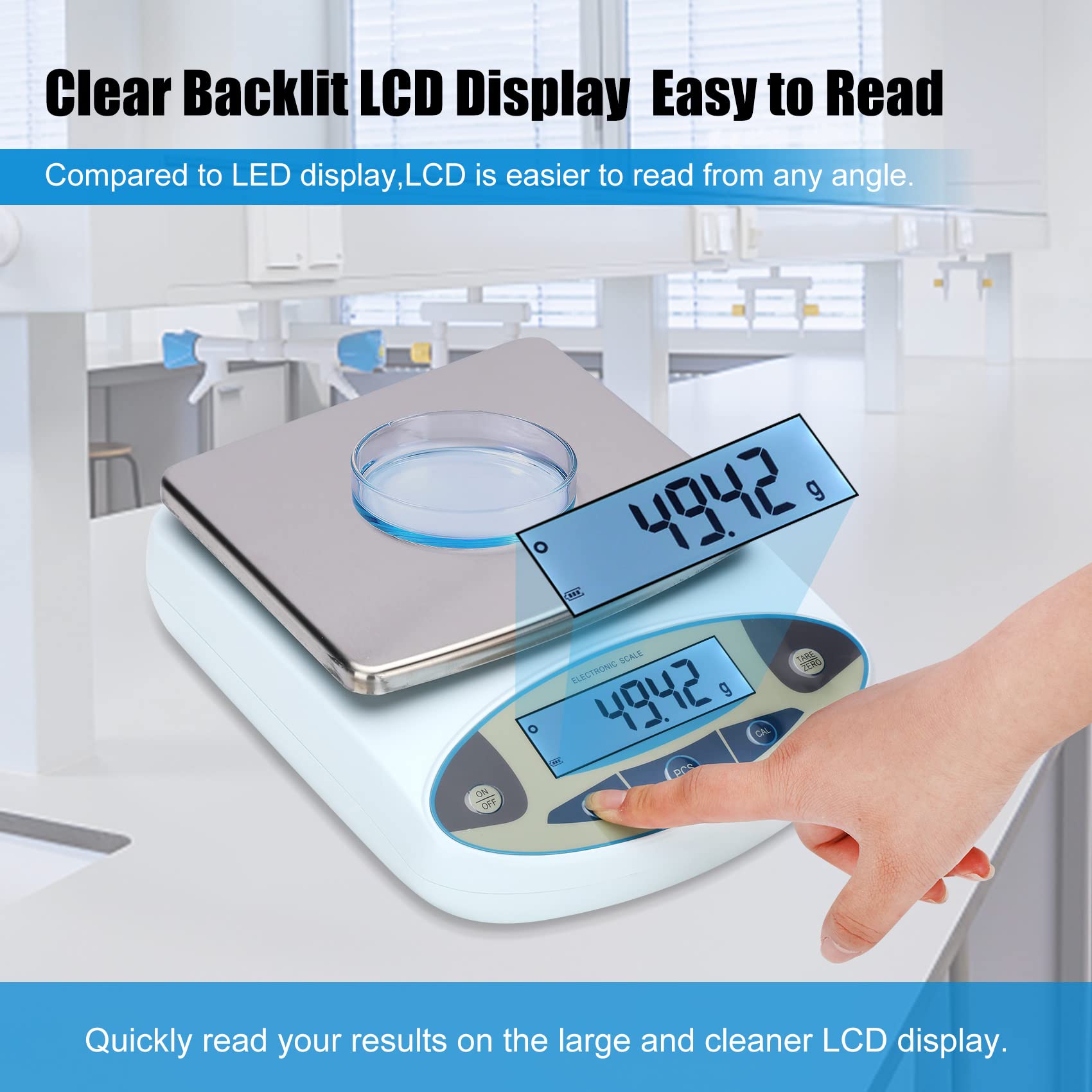 Lab Scale 5000g X 0.01g,13 Unit 0.01g Accuracy High Precision Digital ...