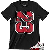 T Shirt to Match Artwork Inspired by Colors from Jordans Black Red White 1 2 3 4 5 6 7 8 9 10 11 12 13 Men's Graphic Tee