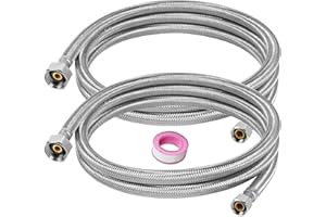 MOSELNY 60" Faucet Supply Line,3/8" Comp x 1/2" FIP Flexible Faucet Connector,Stainless Steel Braided Supply Line for Long Distance Use of Faucet Sink, Water Heater, Angle Valve（Plumbers Tape Include)