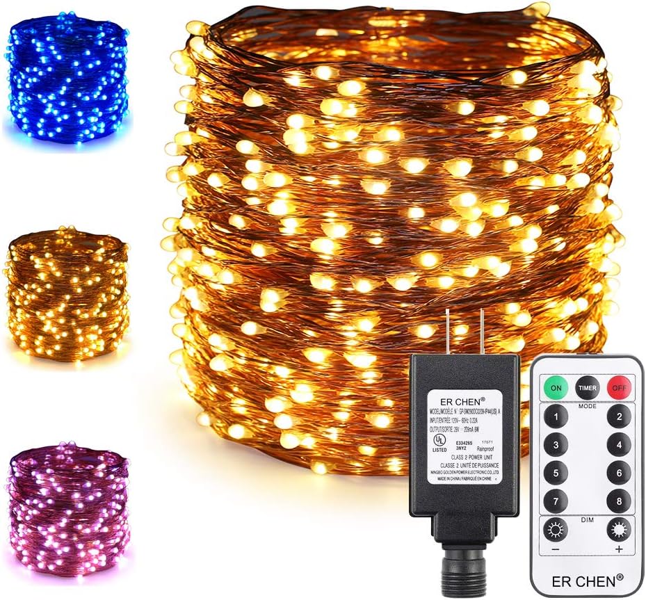 ER CHEN Color Changing LED String Lights Plug in with