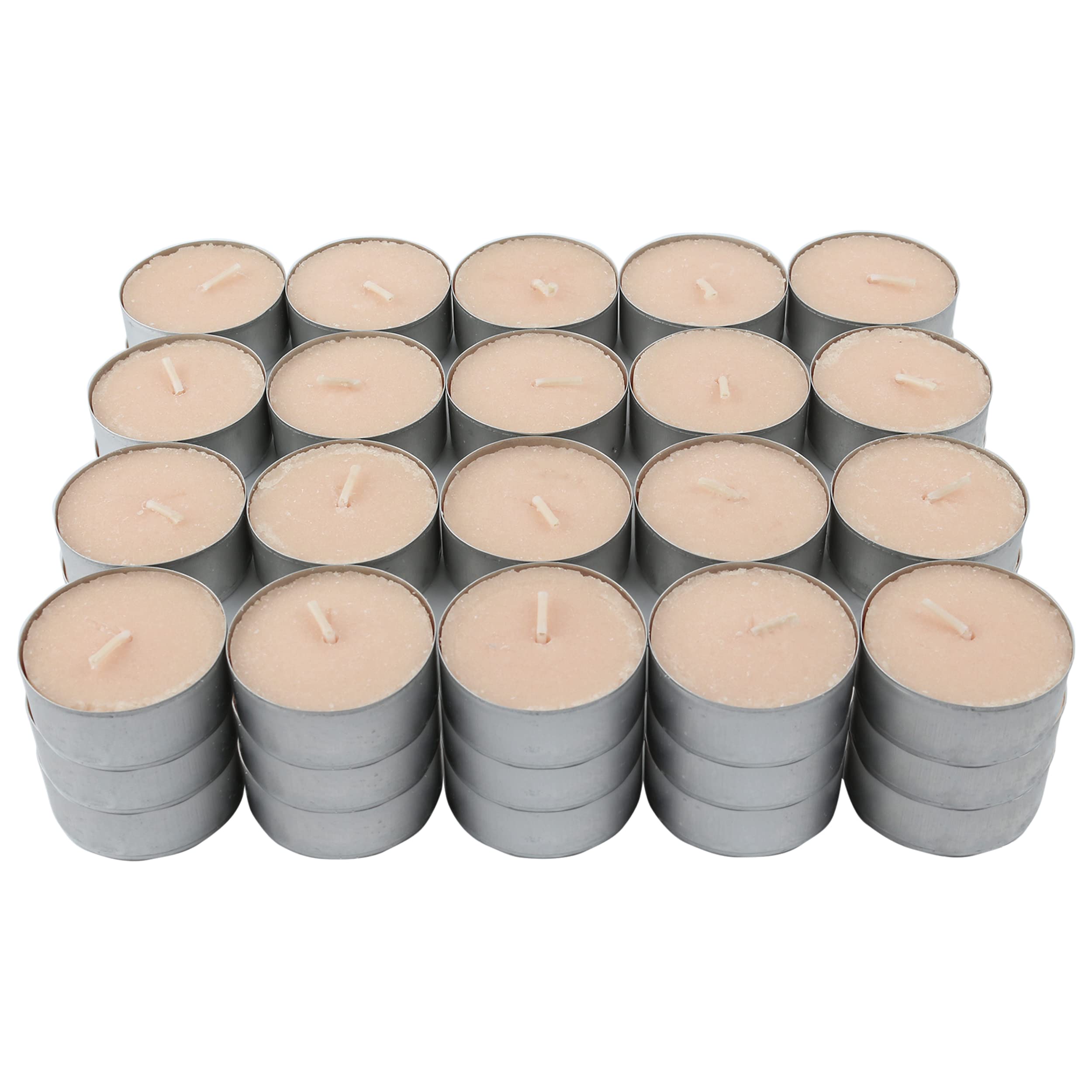 H HANSEL HOME Pack of 60 Scented Tea Lights - Tropical Fruits Scent