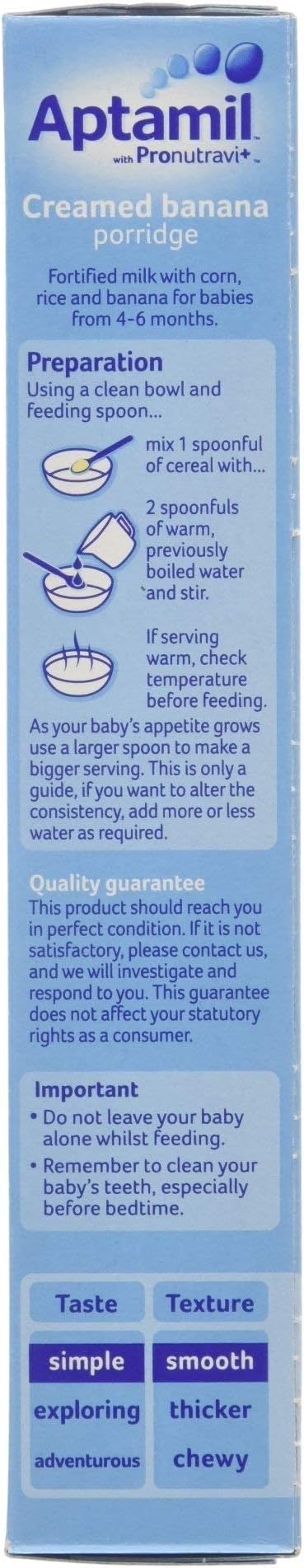 aptamil creamed banana porridge baby cereal 125g