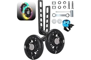 TAYIZOO Bicycle Training Wheels for Bike of 12 14 16 18 20 Inch Kids Bike,Cyclone Wheels Flash mute wheel,Bicycle Stabiliser Mounted Kit,1 Pair(Black)