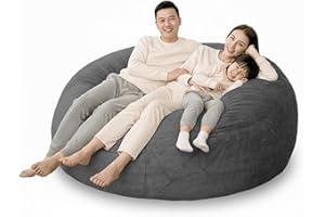 FATORM Bean Bag Chair Cover (No Filler), 6ft Fluffy Washable Large Bean Bag Chairs Cover for Adults for Living Room Bedroom Furniture