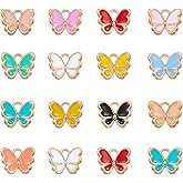 KitBeads 100pcs Random Butterfly Charms - Alloy Tiny Insect Charms Kawaii Enamel for Jewelry Making Bracelets Bulk