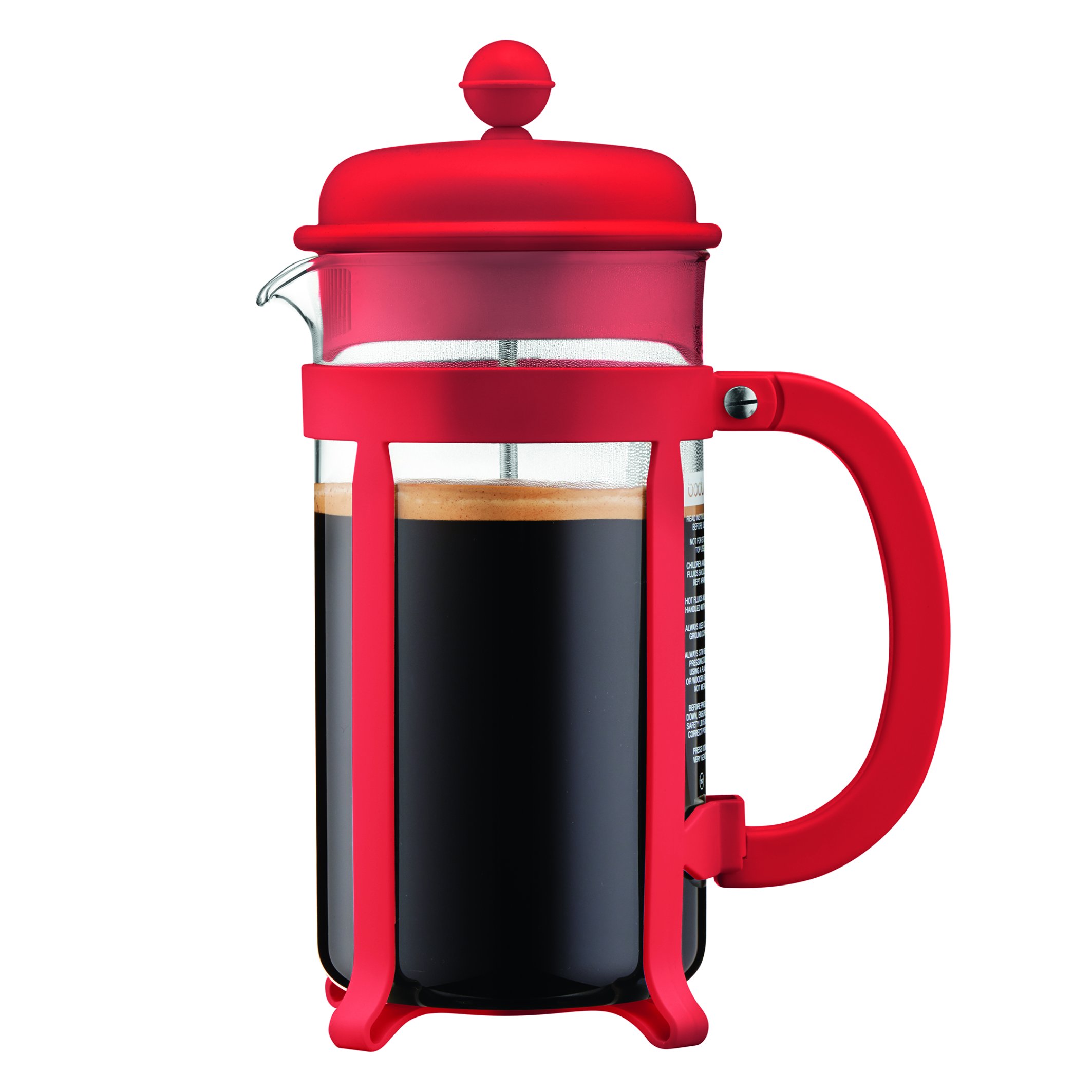 BODUM "Java" 8 Cup French Press Coffee Maker, Red, 1 Litre