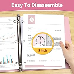 SUNEE 3 Ring Binder 2 Inch 1 Pack, Clear View