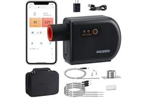 INKBIRD Wi-Fi and Bluetooth BBQ Temperature Controller, Automatic Smoker Fan Thermometer, with 4 Probes for Green Egg, Kamado Joe, Primo, Ceramic Grills, with 2 Size Adapters, Storage Carrying Case