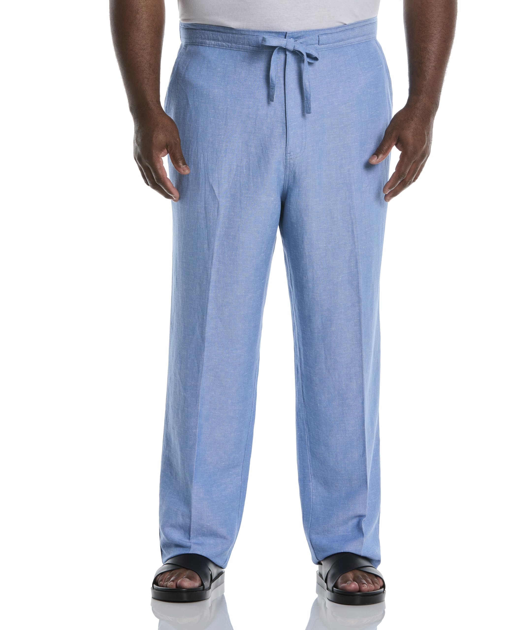 Cubavera Men’s Linen-Blend Pants with Drawstring (Size Small-5X Big & Tall), Ashleigh Blue