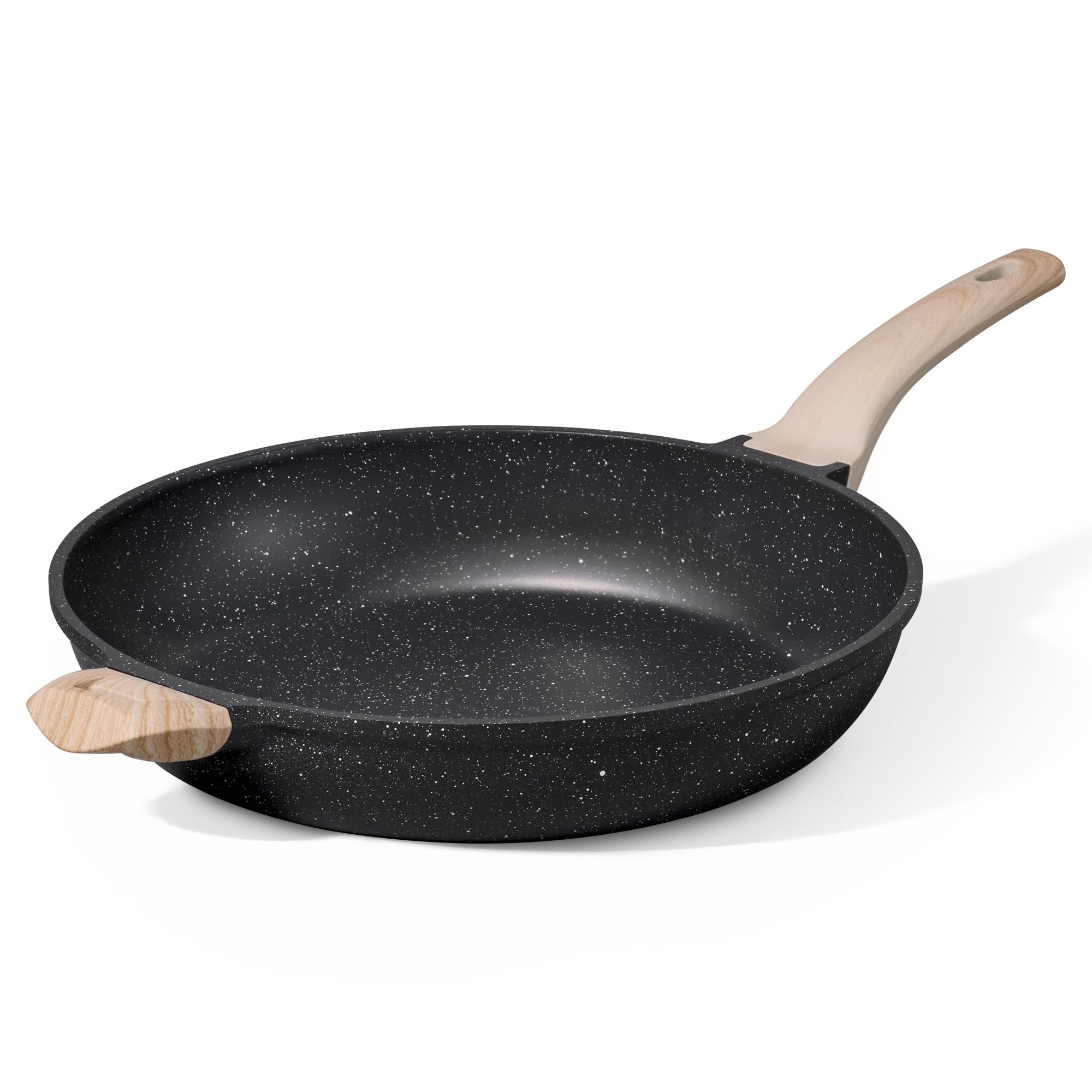 CAROTE 12inch Nonstick Frying Pan Skillet,Non Stick Granite Fry Pan Egg Pan Omelet Pans, Stone Cookware Chef's Pan, PFOA Free,Induction Compatible Image