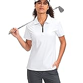 Viodia Women's Golf Shirt Short Sleeve with Zip Up Quick Dry Stretch Tennis Collared Polo Shirts for Women Golf Clothes