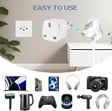 TENINYU 3 Pack UK to Brazil Plug Adapters 3 Pin Type N Grounded Travel Plug view 2