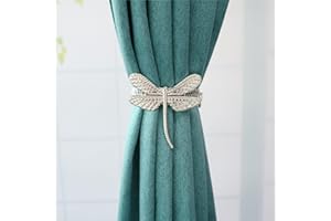Adjustable Spring Ring Dragonfly Curtain Tieback, Elegant Design Window Treatment Accessory, Decorative Curtain Holder for Ho