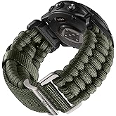 Bandletic Compatible with Garmin Instinct Watch Band - R-Nylon Survival Paracord Woven Nylon Strap Quick Fit 22mm Watch Band for Fenix 7/6/5/Forerunner 965/955/945/935/745/Epix 2/Approach S70/S62/S60
