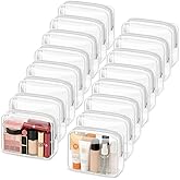 YedsIntu 16 Packs Clear Makeup Bags Cosmetic Storage Bags Waterproof TAS Approved Toiletry Bags PVC Zipper Pouches Organizer Case for Organizing Travel Bathroom