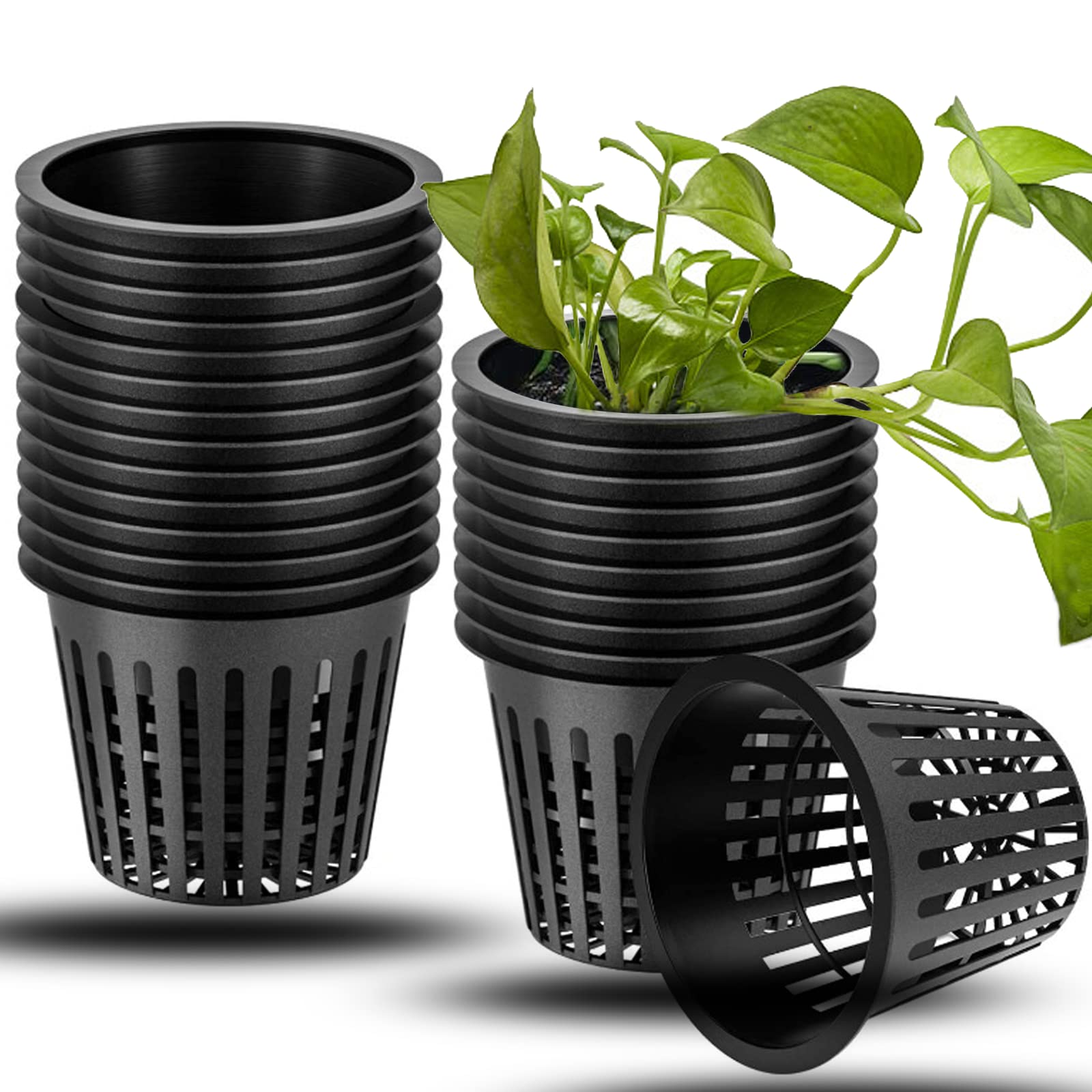 inherited 20pcs Hydroponic Basket, Black Plastic Hydroponic Planting Mesh Net Pot Baskets Garden Plant Grow Cup for Hydroponics Garden Containers for Orchids/Aquaponics/Aquaculture/Hydroponics