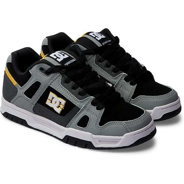 Amazon.com | DC Mens Men's Stag Causal Skate Shoe, White/Grey/Grey