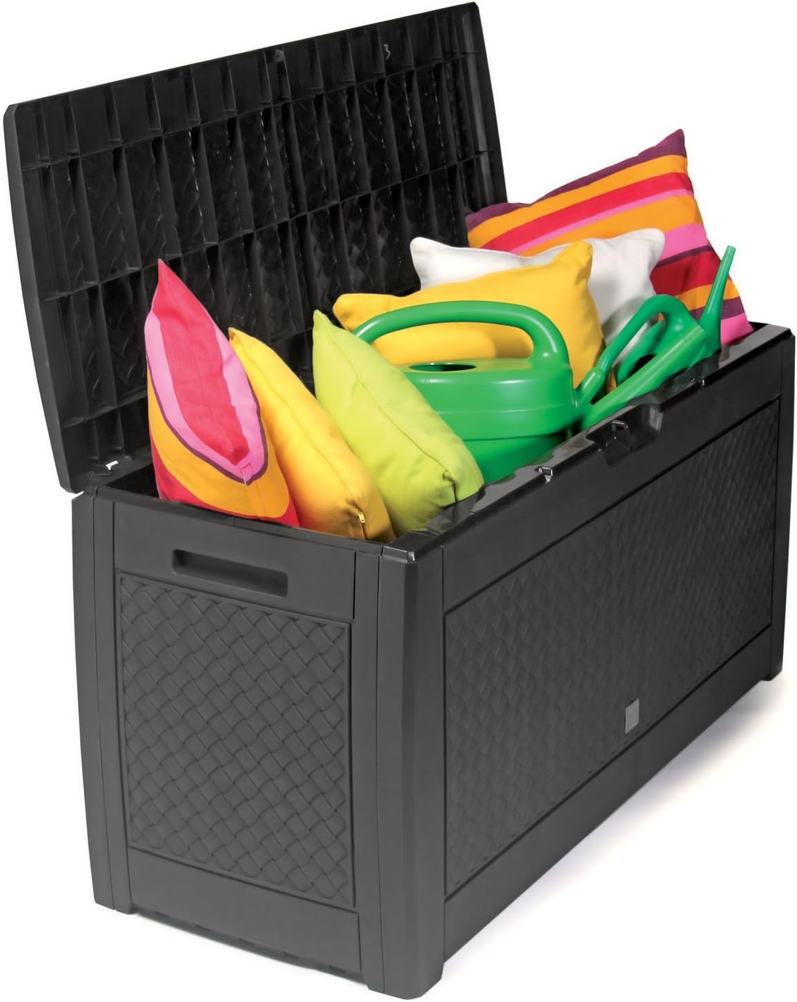 Mojawo Kunststoff Auflagenbox Kissenbox Gartenbox mit Rollen Rattan