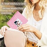 Miaikoe Small Photo Album 6x4 50 Pockets 2 Packs Pink Linen Top Loading view 6