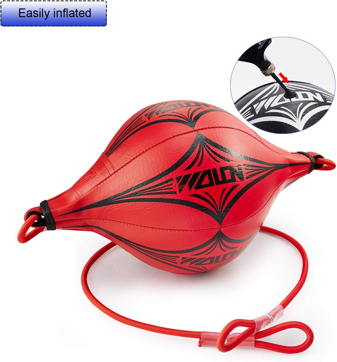 Opliy Double End Ball, Boxing Speed Ball Leather Boxing Ball with Pump Speed Dodge Ball Include 2pcs Ring Locking for Gym MMA Boxing Sports Punch Bag (Red) : Sports & Outdoors