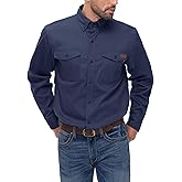 VANLENS FR Shirt for Men 6oz Ripstop Lightweight Back Vented Mesh Breathable Flame Resistant CAT2 NFPA2112 Welding Shirts