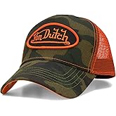 Von Dutch Monogram Trucker Cap - Retro Snapback Cap for Men and Women - Adjustable Snap Fit Panel, Mesh Rear, Curved Bill