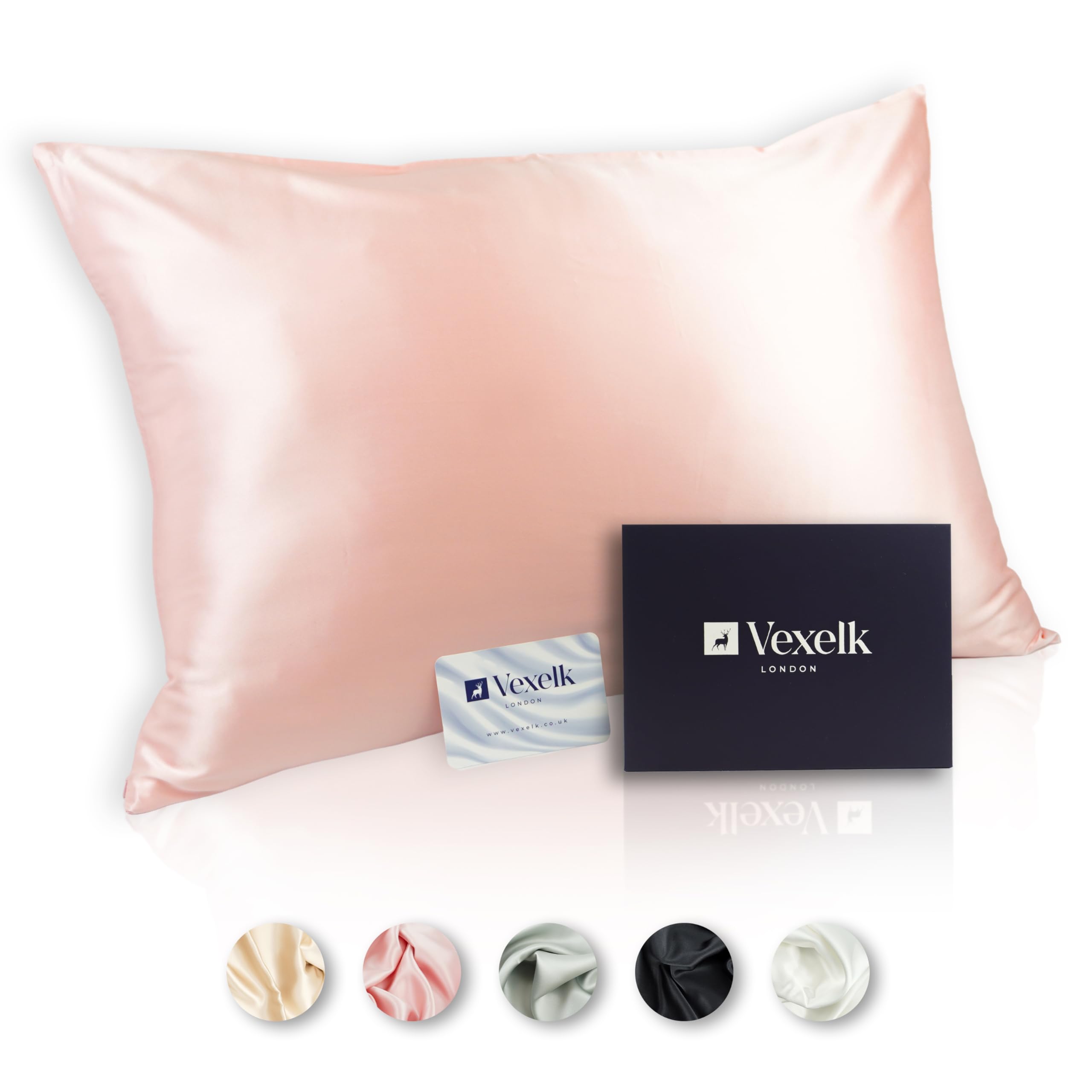 100% Pure Mulberry Silk Pillowcase For Youthful Skin and Hair, Luxurious 22 Momme 6A Grade Ultra Soft & Smooth Silk with Hidden Zipper & Premium Box For Gifting, Standard Size 50x75cm (Pink)