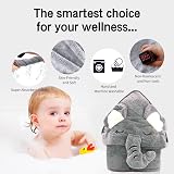 HiABsee Baby Towels with Hood Grey Elephant Ultra Soft 80x80cm view 4