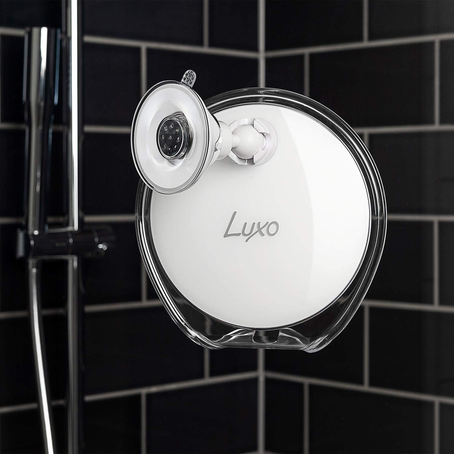 Luxo Shower Mirror, Shaving Mirror with a Razor Holder for Shower and Powerful Suction Cup - Shatterproof Anti Fog Mirror for Shower and Tweezers: Kitchen & Dining