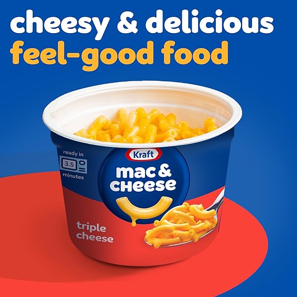 KRAFT TRIPLE CHEESE MAC & CHEESE MACARONI AND CHEESE DINNER, 4 CT PACK, 2.05 OZ CUPS