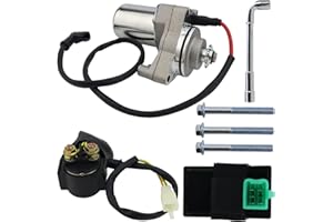 STABSOLI 3 Bolt Starter Motor & Solenoid Relay & CDI for 50cc 70 cc 90cc 100 cc 110cc 125 cc ATV Dirt Bikes Go Karts Chinese Pit Bike Quad 4 Wheelers Dune Buggy Sandrail SSR Roketa Taotao Jonway SunL