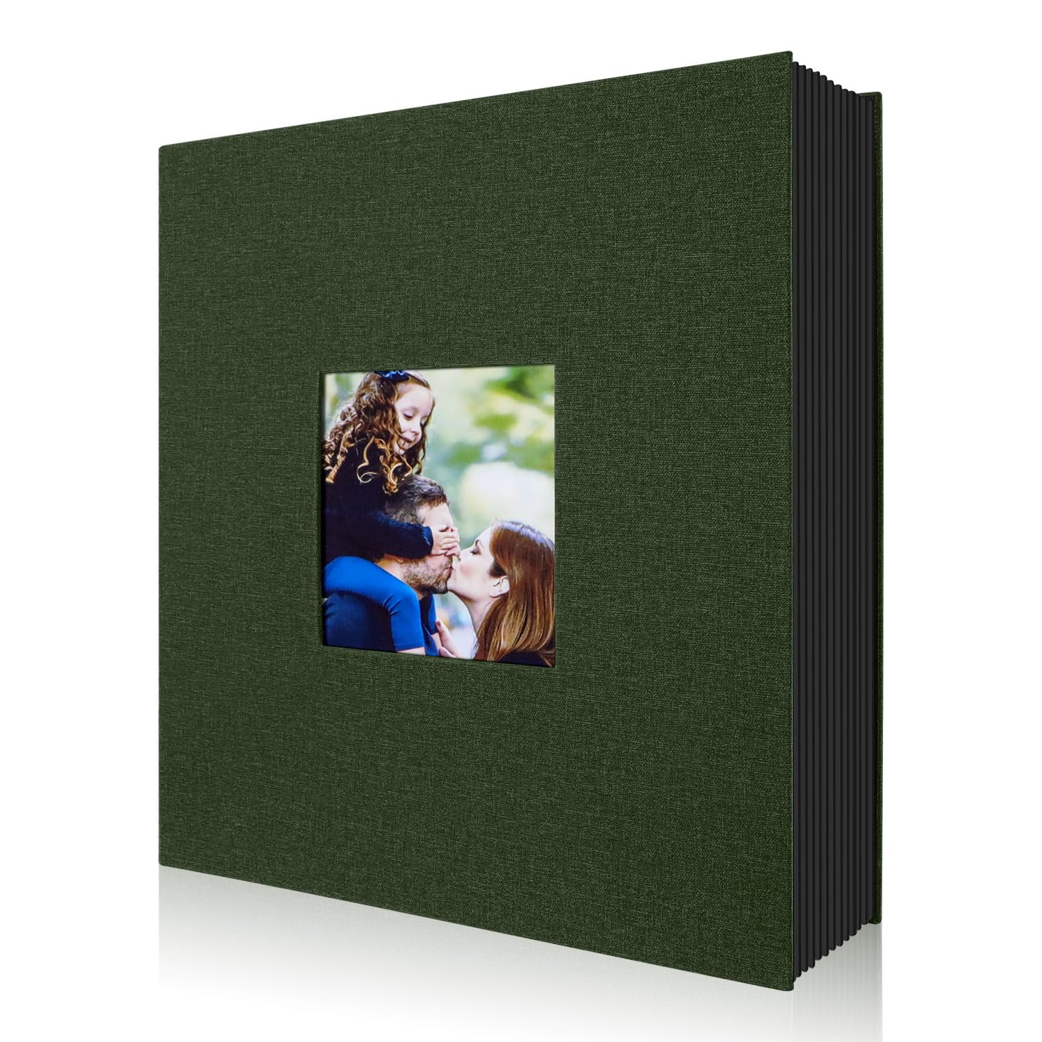Benjia Photo Album 6x4 Slip in, Linen 400 Pockets Photo Albums Holds Portrait Only 10x15cm Picture Green