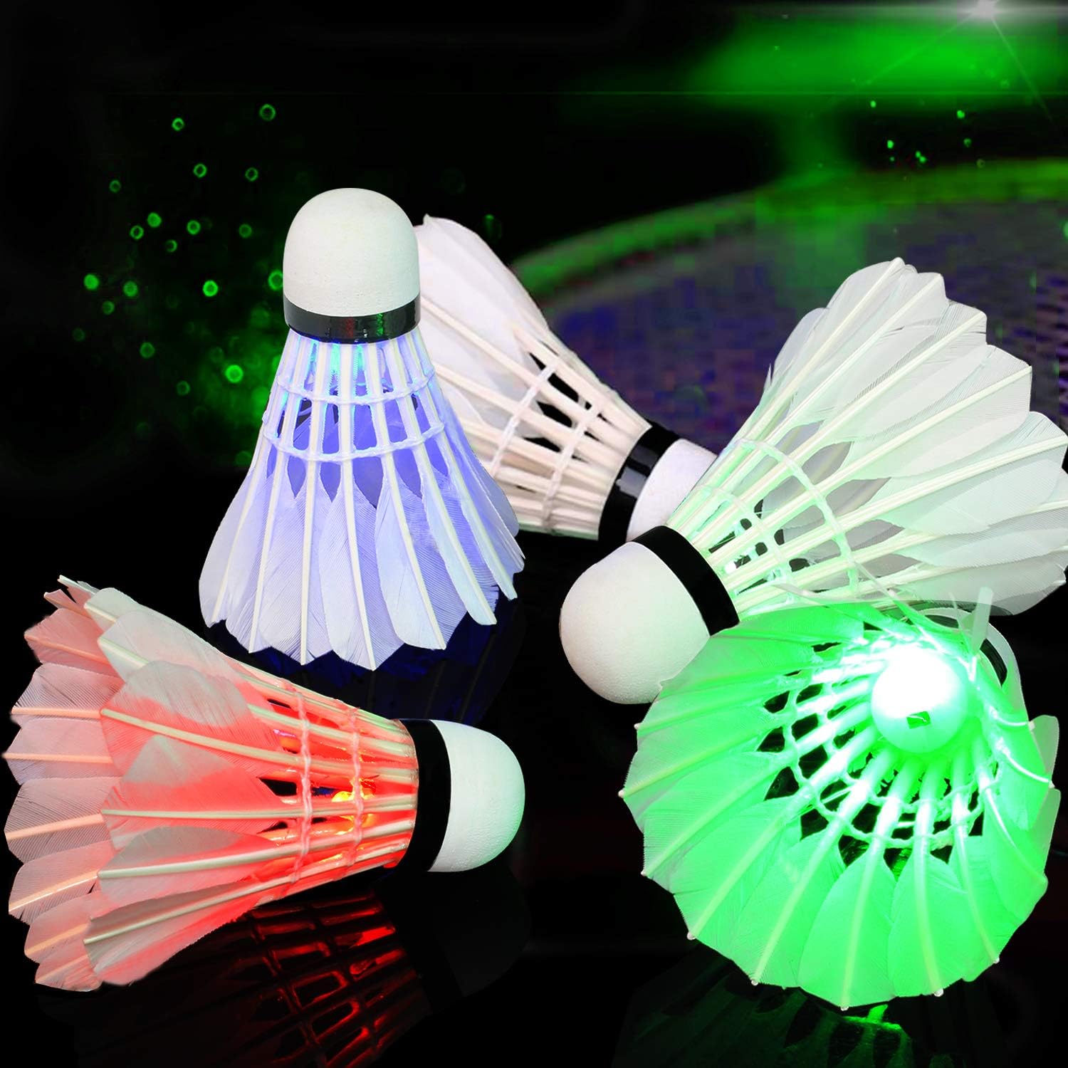 Novelty Place Led Badminton Shuttlecock Set Birdies for Yard Games, Outdoor Indoor Sports Toys (4 Pack) : Garden & Outdoor