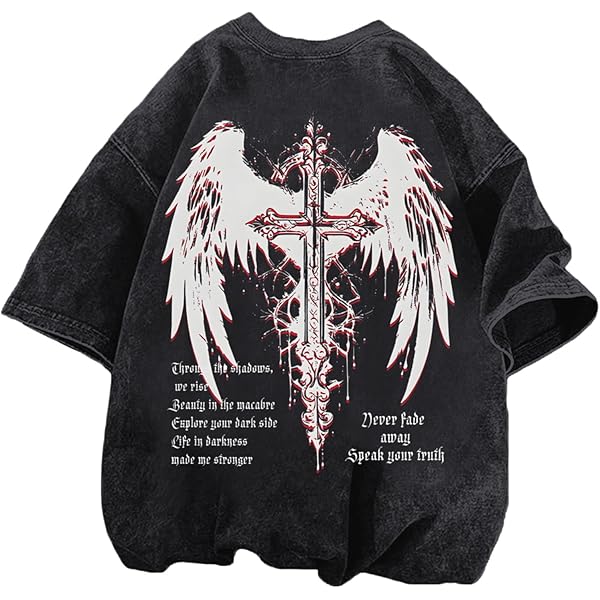 Gothic Casual Loose Oversized T-Shirt Harajuku Street Trend Men