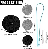 Abeillo 4Pcs Replacement Drawstring Cord for Pants 50Inch Cotton Black Gray Navy view 2