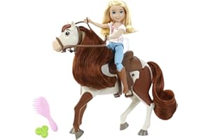 MATTEL Spirit Abigail Doll (7 in) with 7 Movable Joints, Fashion Top, 1 Brush, Apple Treat & Boomerang Horse (8 in) with Soft Mane & Tail, Great Gift for Ages 3 Years Old & Up