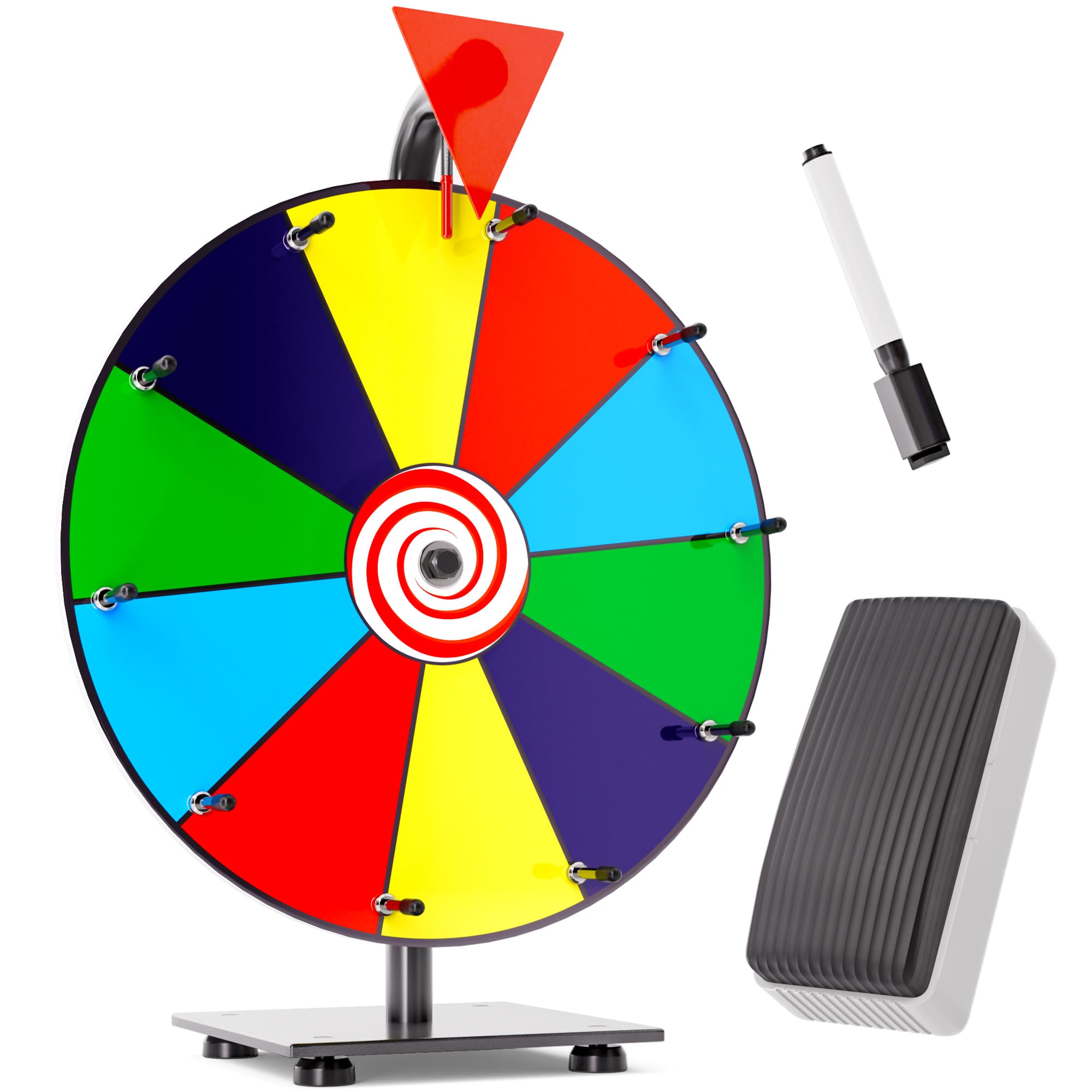 Photo 1 of T-SIGN 12 Inch Heavy Duty Spinning Prize - 10 Slots Color Tabletop Roulette Spinner Wheel of Fortune - Spin The Wheel with Dry Erase Marker and Eraser Win The Fortune Spin Game for Trade Show
