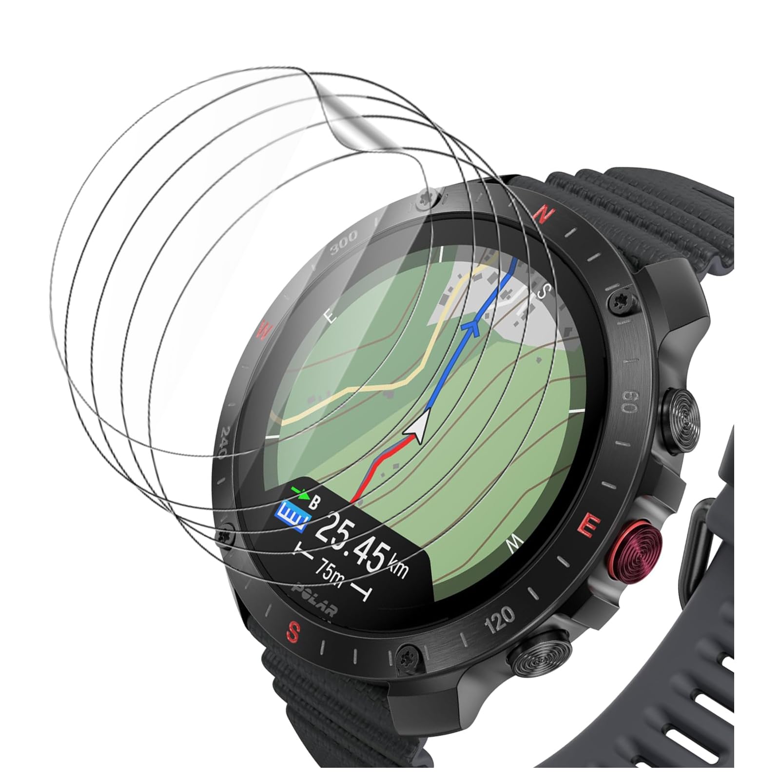 KUSINHOKA 5 Pack Screen Protector Compatible with Polar Grit X2 Pro,HD Clear Scratch Resistant Bubble Free Easy Installation，Ultra Thin TPU Full Coverage Flexible Soft Film