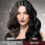 RILSIC Black Hair Dye Shampoo 3 in 1 Instant Color for Gray Hair Coverage view 4
