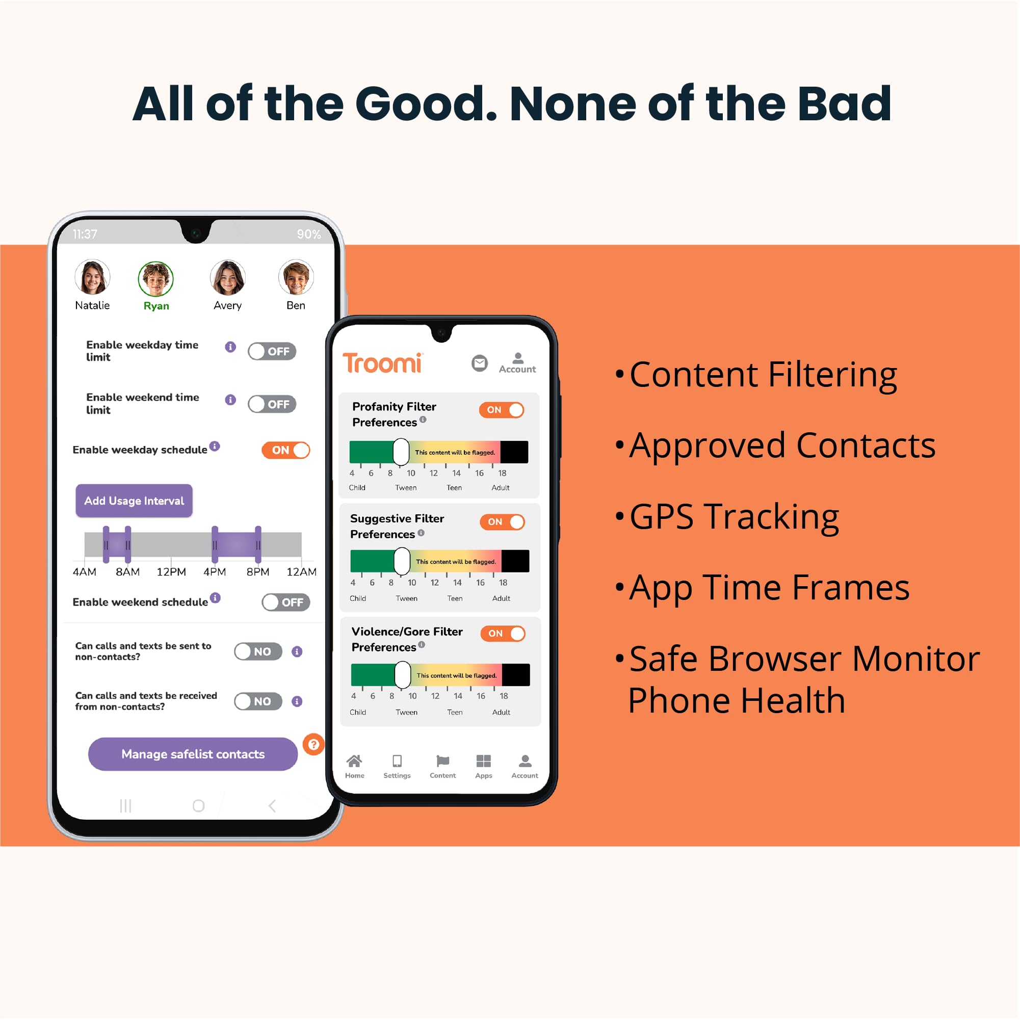 Troomi Phone for Kids and Teens – Galaxy A16 – Parental Controls, GPS Tracking, Text Monitoring & Content Filtering, 10,000+ Apps – Monthly Service and Activation Required