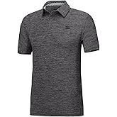 Three Sixty Six Golf Shirts for Men - Dry Fit Short-Sleeve Polo, Athletic Casual Collared T-Shirt Black