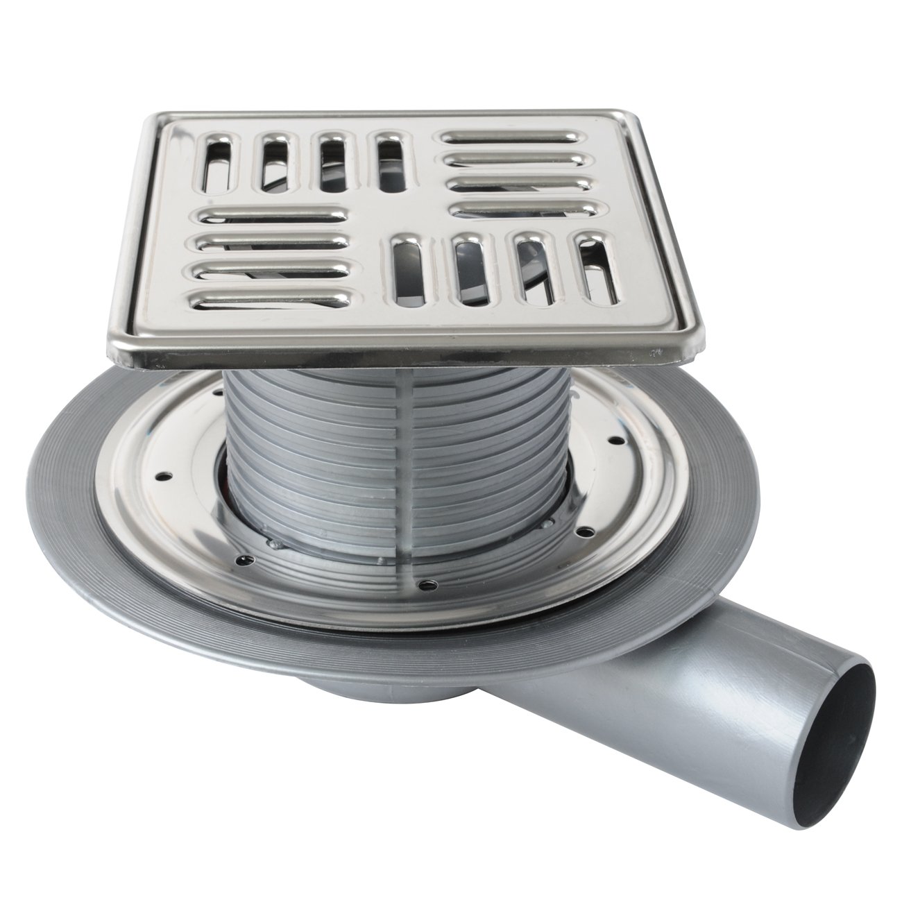 First Plast CHPPF15IN Polypropylene Door Closer with Stainless Steel Grill and Universal Flange, Steel, 150 x 150 mm