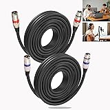 DRWDXMK XLR Cables 50FT/15M 2 Packs, Preminum Heavy