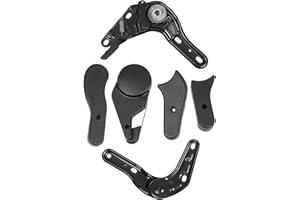 TOBBOMEY 6 Pcs Black Gaming Chair Angle Adjusters Iron Plastic Multi-Angle Regulators for Gamer Chairs 180°