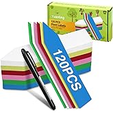 Plant Labels 120 Pcs Yuanling for Seeding Plastic Waterproof Plant Name Tags Garden Labels Marker Garden Pots Stakes for Outdoor Potted Plants Belt Permanent Marking Pen (6 Colors)