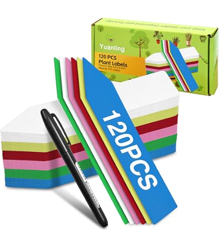 Etiquetas De Plástico Para Plantas - 100 Unidades Blancas, Tamaño 14.3x3cm, Escribibles Y Resistentes